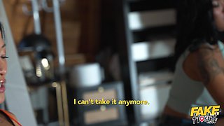 Shameless brunette lesbians mind-boggling sex video