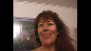 Slutty MILF Strips and Gives a Blowjob