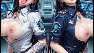 Cyberpunk police control room (Ai animation)