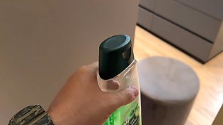 Stepdad fucks his inked redhead Latina stepdaughter in a shower