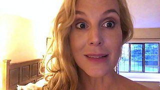 Beautiful amateur MILF in nylons teasing her thick body