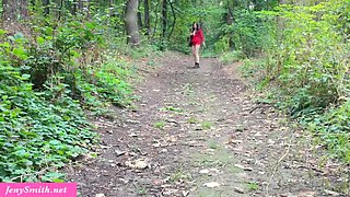 Hot MILF Jeny Smit Outdoor Anal Dildo Masturbation in Woods - Public Risky Sex