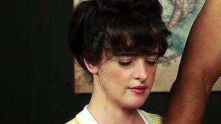 Office CFNM sluts tugging black cock