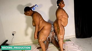 Two Mature BBW Threesome - Smo Thered and Fucked Doggy Style