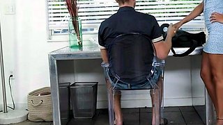 Tanned stepmom and friend share a stepfantasy