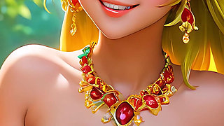 Cartoon Style Artistic Nude Adult Woman Eating Suriname Cherry - Ai Slideshow