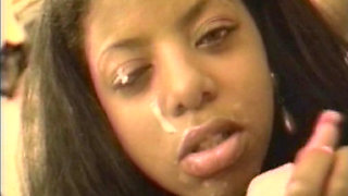 Tit Fucked Ebony From France Got Big Load on Her Face