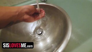 Sis Loves Me - sausage longing blond teen creeps on her brother-in-law in the douche to watch his Big Dick