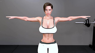 Friend Stepmom Teaching Me Streching Workout In Gym