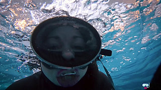 Underwater Giantess Hunts & Claims Her Tiny Prey