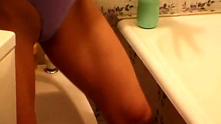 Toilet Pissing Through Panty