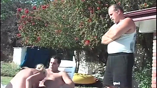 Big boobs blonde milf threesome fucking in the swimming pool