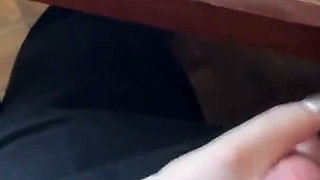 Schoolgirl Handjob Again in Math Class Under the Table and Even a Bit of Footjob. at School.