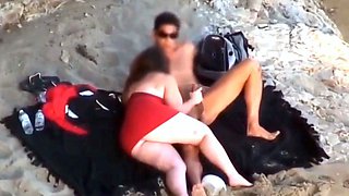 Chubby Niece devours cock on the beach