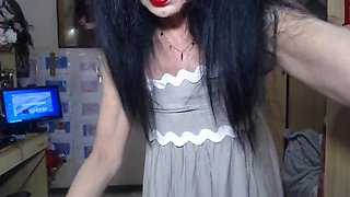Masked Italian Granny Dirty Talk & Pantyhose Foot Show - Filthy Solo Masturbation