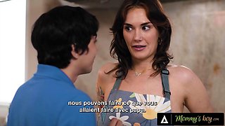 Mommys boy: a milf caught naked in the kitchen! her stepson fucked her wildly!