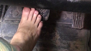 I Press the Gas and Brake Pedals in Car