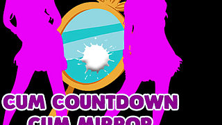 Cum Countdown Cum Mirrror with 2 Dressed Girls