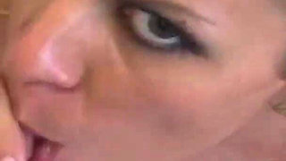 Hot Blonde Sucks a Long Dick Until He Cums in Her Mouth