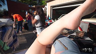 Tony's Wild Yard Lust in a Public Flashy Scene