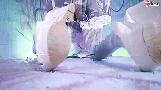 Glasses dressed in tattooed chick likes the tattooed dick hardcore dp and facial cumshot