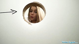 Public Agent featuring Olivia Sparkle's toilet fuck sex