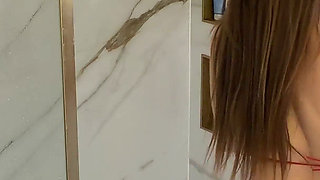 JOI Bathroom - Masturbation Together, Suck My Oily Nipples, DP My Tight Ass and Wet Pussy Until We Both Cum