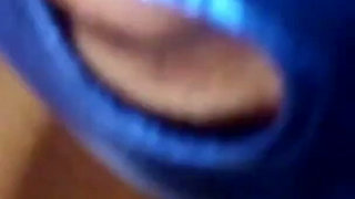 Wife practicing to suck three cocks in Gloryhole