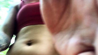 Sexy redhead ass fucked outdoors