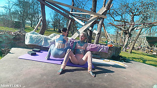 JOI Voyeur Stretching in Yogapants with Anuskatzz - English Version