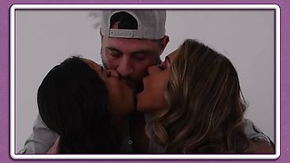 Exotic sweethearts ava amira & Ameena Green rail Damon Dice's huge mature cock