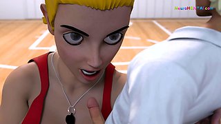 Gym trainer gets cock throbbing and swallows every drop fast