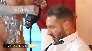 Angela White gives james a bang lesson when he emerges at her strip pub demanding a lap dance - brazzers