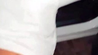 Blonde amateur babe fucking POV in public