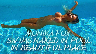 Gorgeous Monika Fox Swims Naked in Pool in Beautiful Place!