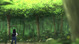 Nagi San PAWG Big Natural Titted Brunette Fucked Hard in the Forest (Cartoon Sex)