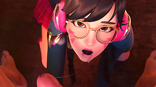 D.va Bad Girl Club Night Shift - Clients Creampie Fuck - Overwatch 3D Hentai