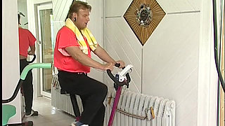 Ginger mature drains and rides her lover's cock