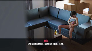 Anita's Internship - Gameplay - Roleplay - Petite Teen - Masturbation Stops by Couple Come for Fucking