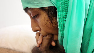 MUSLIM hijabi deepthroat queen want my cum twice