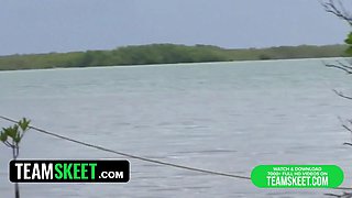 This Girl Sucks - Horny teen sucks cock outdoor and gets massive cum in her face