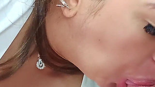 Curvy Latina MILF Roommate Surprise, Morning Intimate Encounter Oral and Cum Reveal, POV Real Homemade