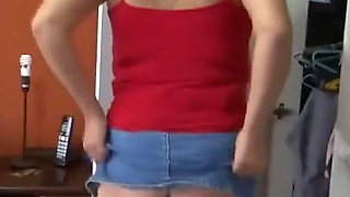 Hairy Stepmother Shows off in Front of Her Employee, Cum on Ass