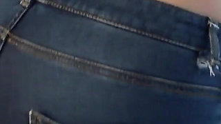 German Proll Dom Train Her Home Slave with Face Slapping and Facesitting in Jeans While Watching TV and Eating Pizza