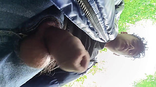 Show off Right Ball Then Left Ball After That Both Balls and Big Cumshot From Uncut Dick