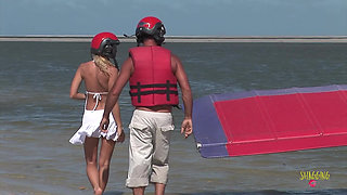 Passionate Fucking on the Beach with a Stunning Blonde with Big Tits