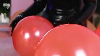 Air Balloon Looner Hot Fetish 2 Lesbians in Tight Shiny Rubber Clothes Having Fun