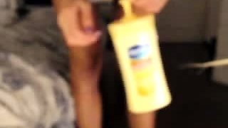 Glamour babe with big boobs masturbates in lingerie