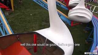 Public Pickups - Brunette Czech El Storm Rides Bumper Cars & Gives Steve a POV Blowjob with Steve Q & Gets Doggystyle Fuck