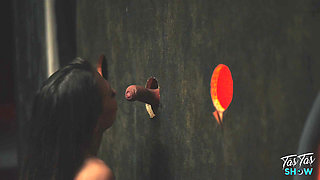 Gorgeous Brunette gets Fucked by a Stranger in the Club - Glory Hole